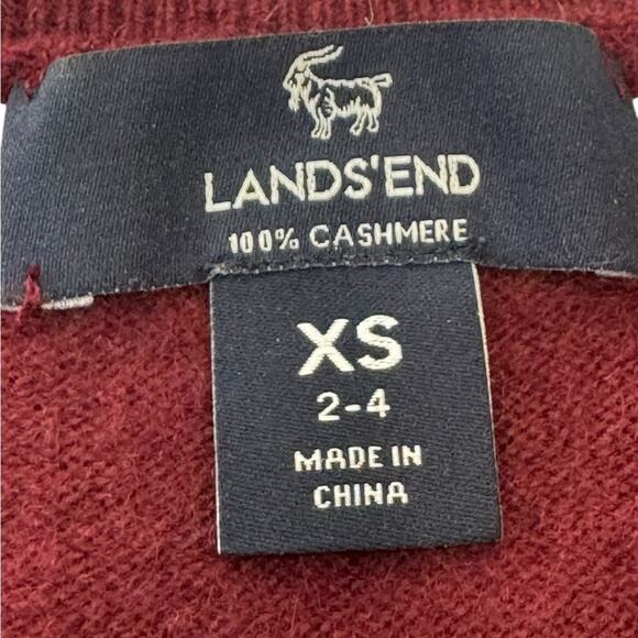 LANDS’ END Classic CASHMERE Burgundy Women's crew neck sweater Size XS CHRISTMAS - Picture 4 of 13